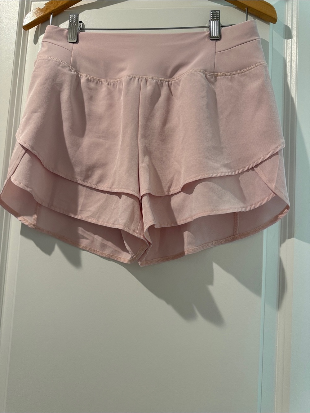 Simply Southern Light Pink Layered Ruffle Athletic Shorts